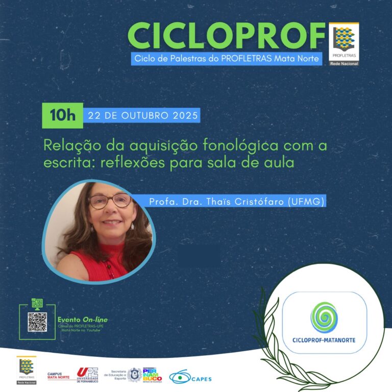 UPE – Nazaré da Mata, realiza mais uma edição do Ciclo de Palestras do PROFLETRAS